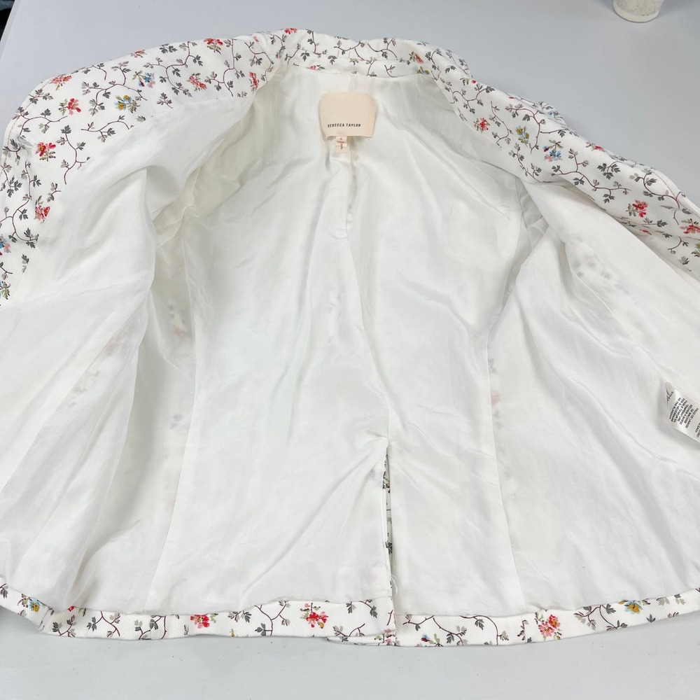 Rebecca Taylor Womens Blazer Jacket Size 2 Floral Cottage Romantic Coquette Chic - Picture 7 of 14